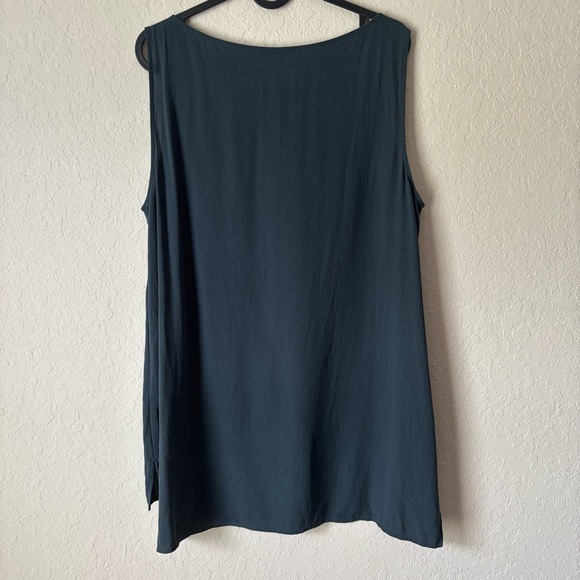 Eileen Fisher | Women's 100% Silk Georgette Crepe Tank Top Size Medium - Picture 7 of 8